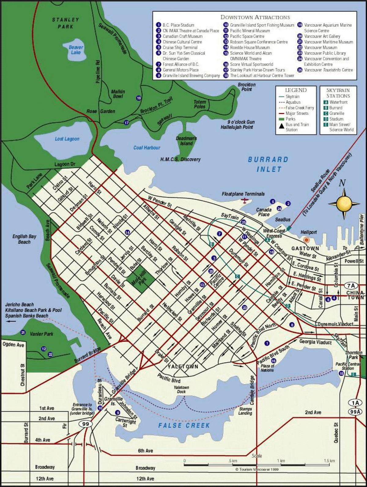 vancouver bc attractions map