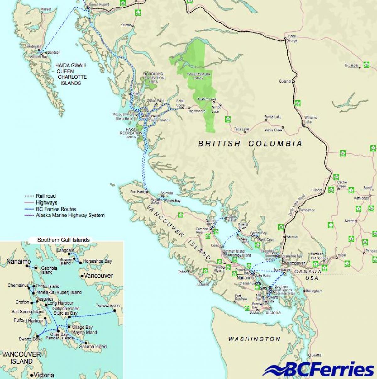ferries vancouver to vancouver island map