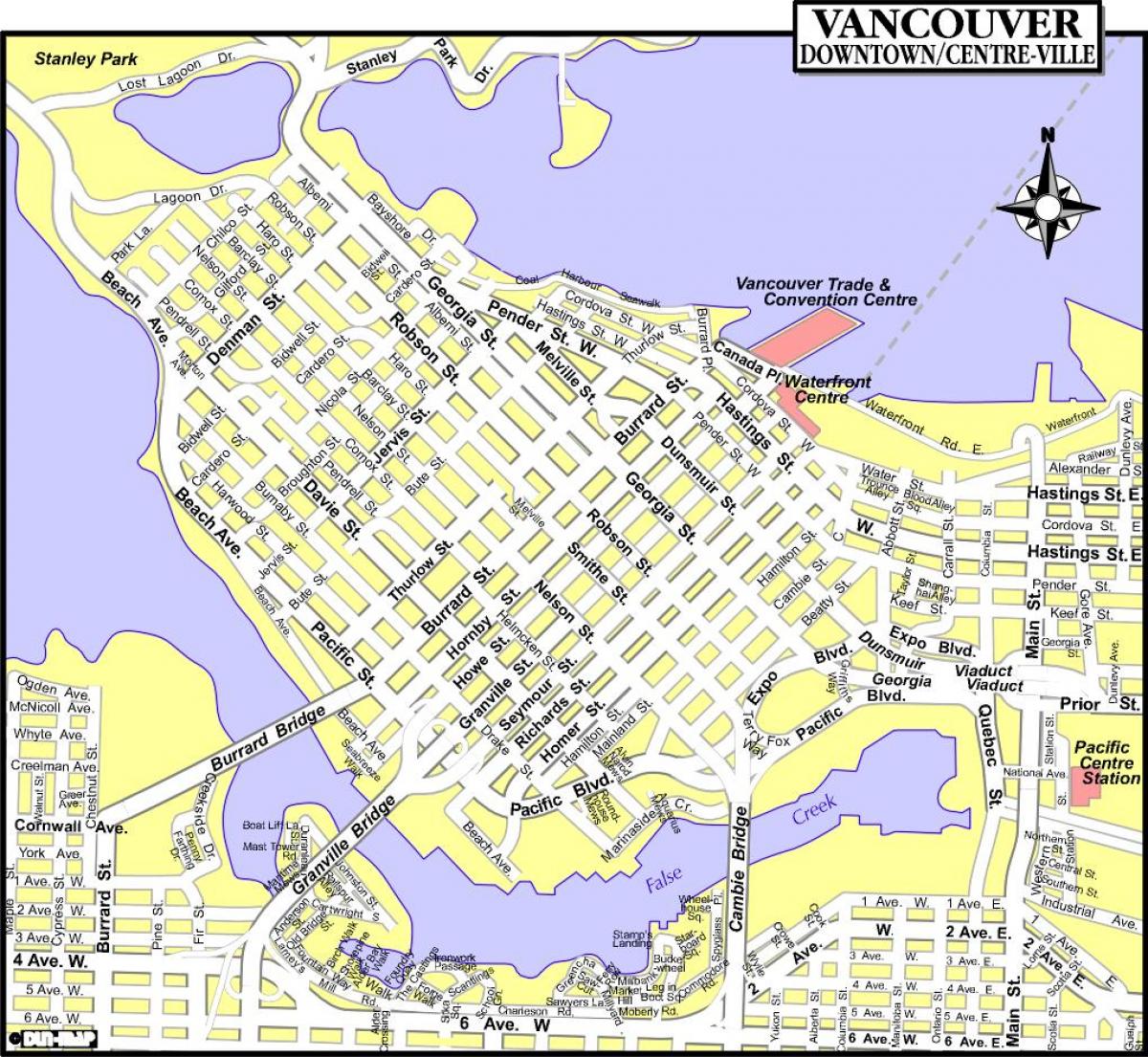 map of downtown vancouver canada