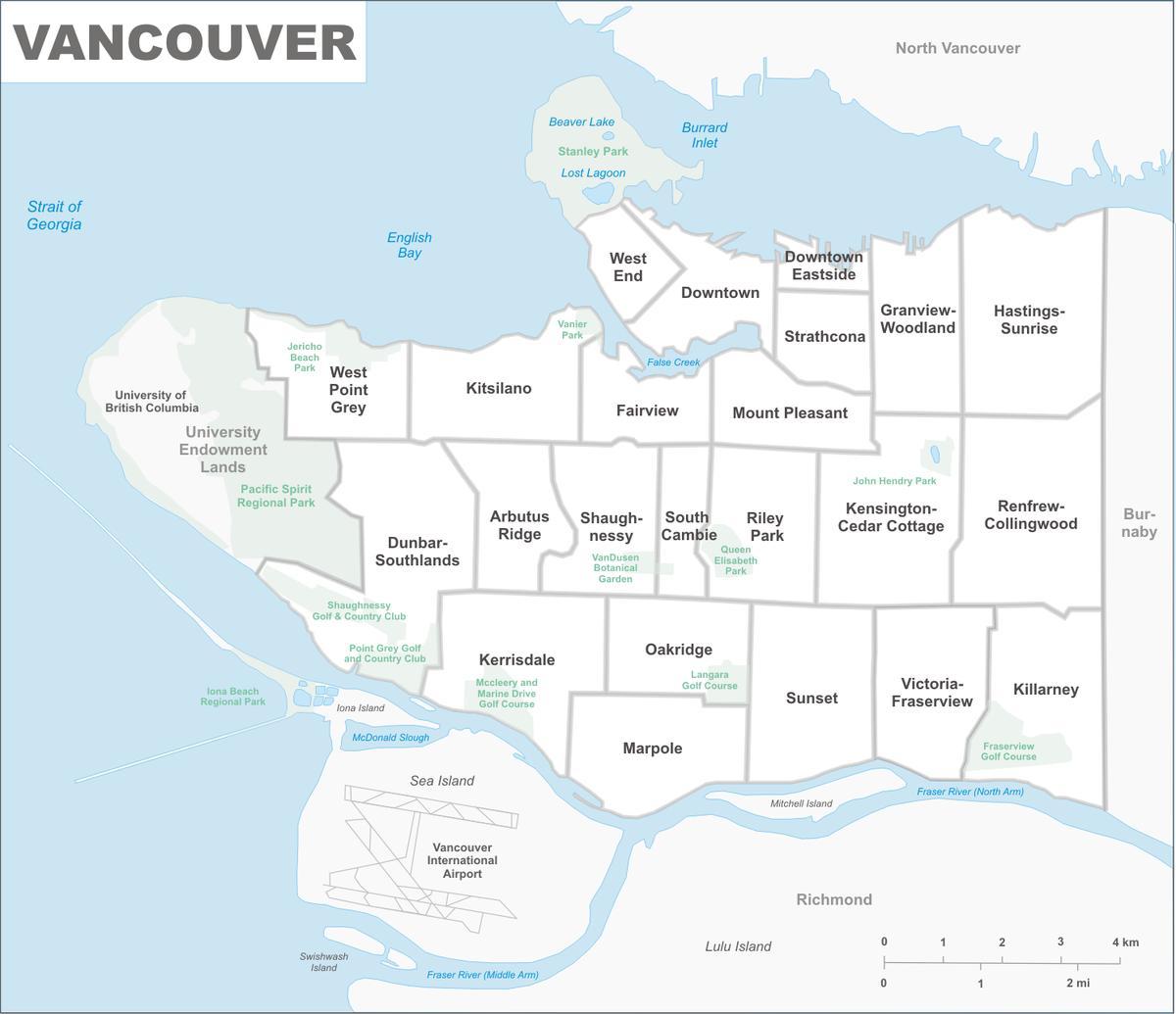 map of vancouver and area