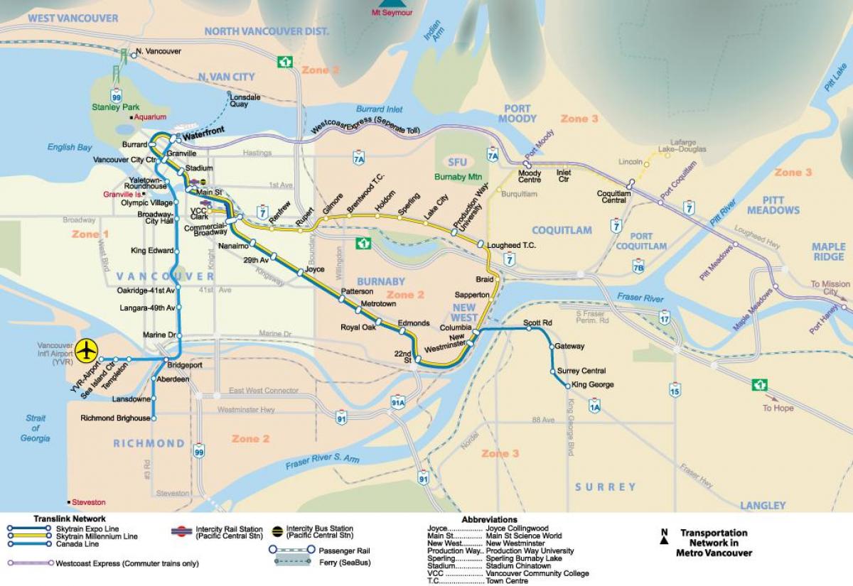Map of metro vancouver area