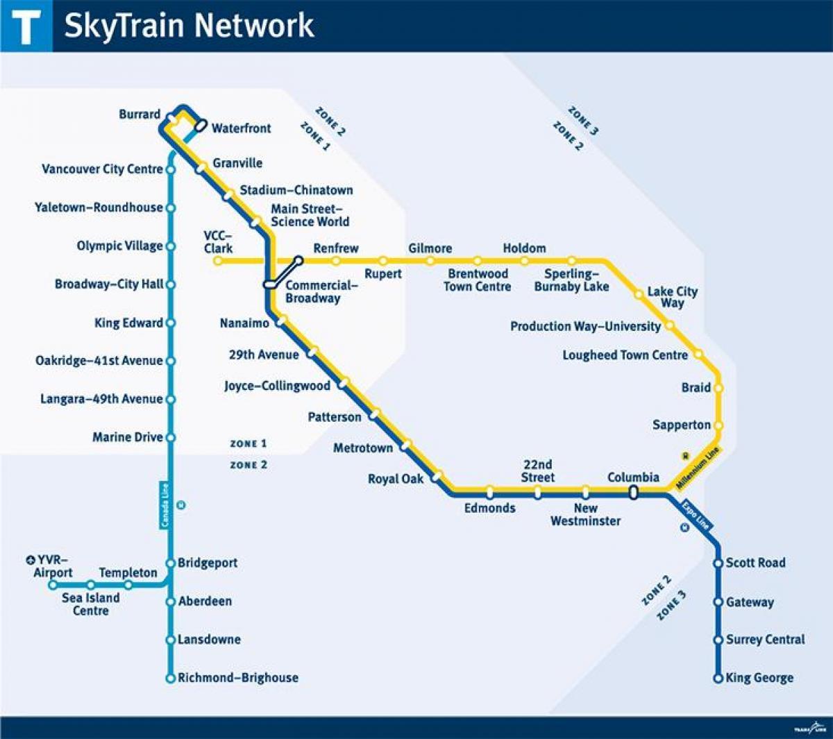 canada skytrain map