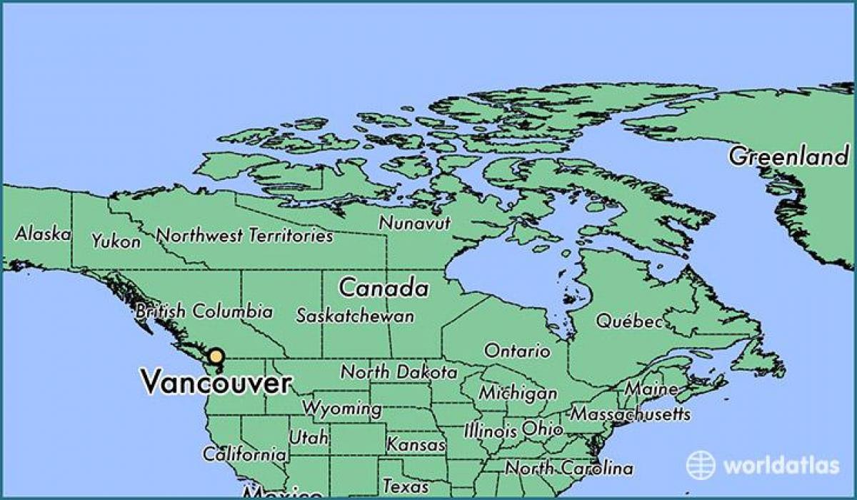 map of canada showing vancouver