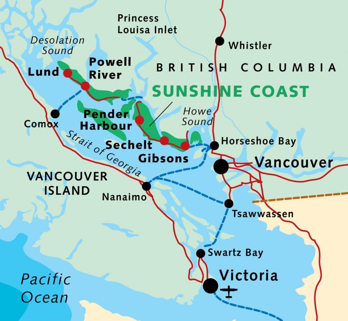 Map of vancouver ferry