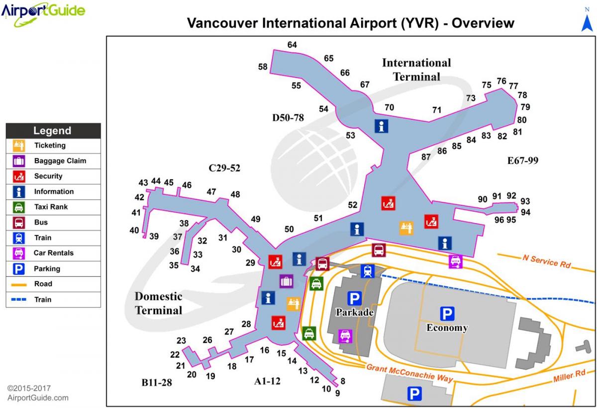 vancouver airport departures map