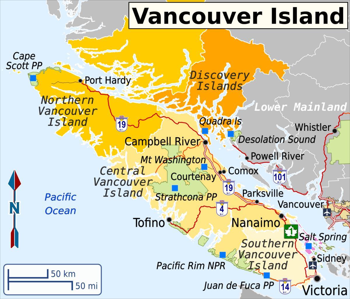 Map of vancouver travel
