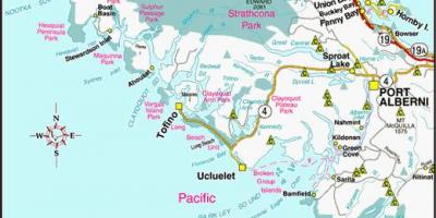Map of west coast canada