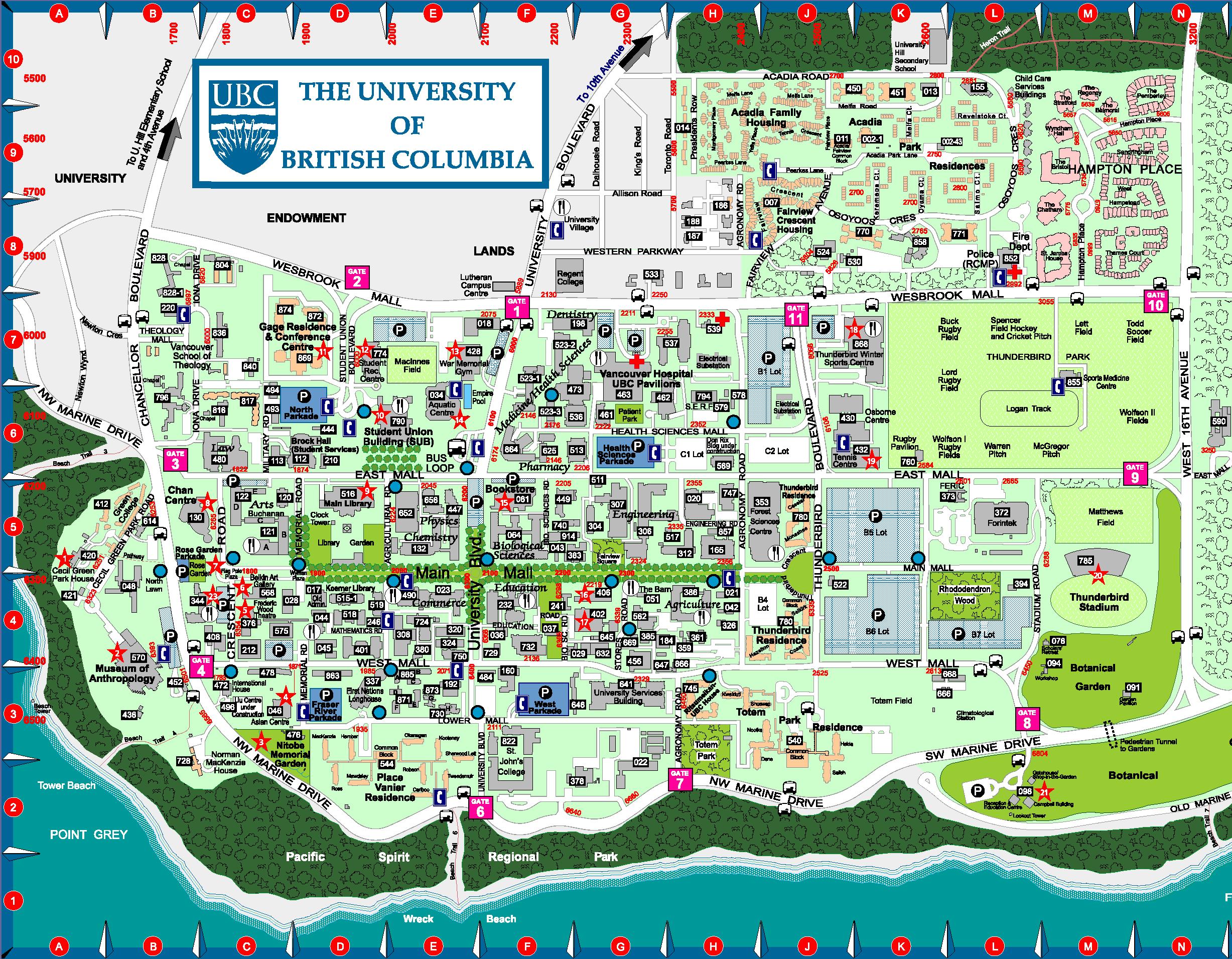 British Columbia University Map 