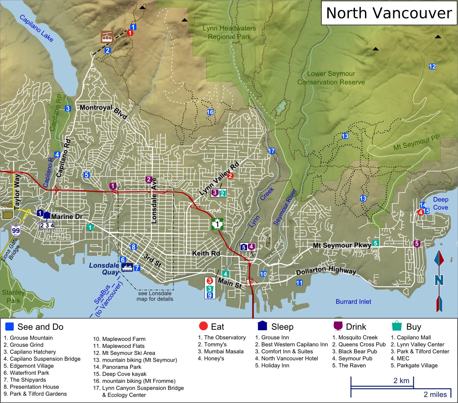North Vancouver Bc Map