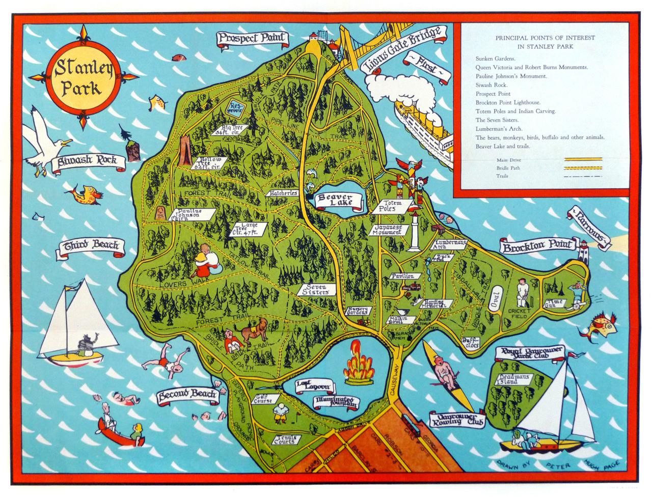 Stanley Park Totem Pole Map Map Of Stanley Park Totem Pole British Columbia Canada