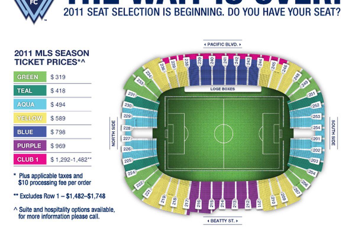 Whitecaps stadium map Bc place stadium seating map (British Columbia