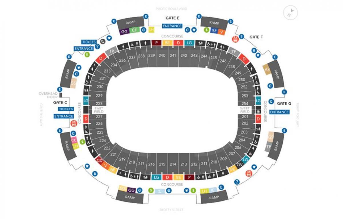 bc place seating map with rows