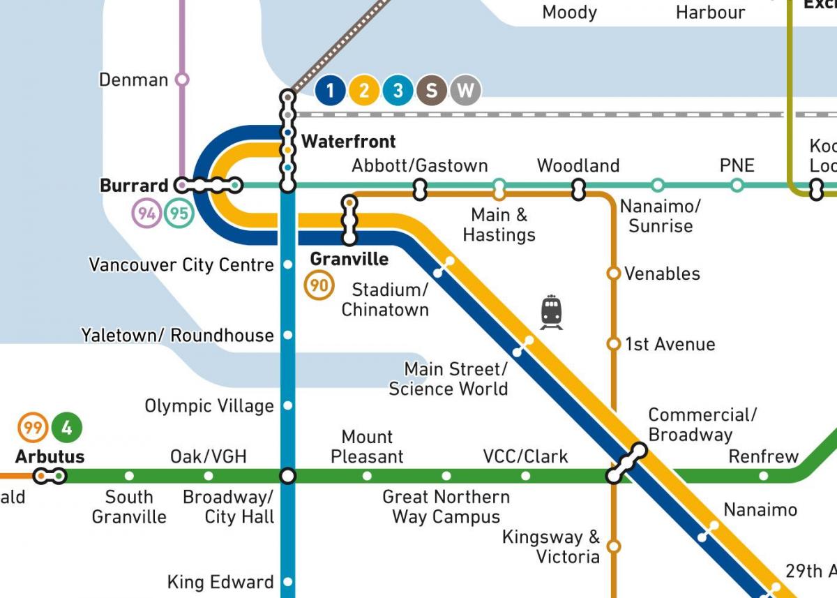Map of burrard station