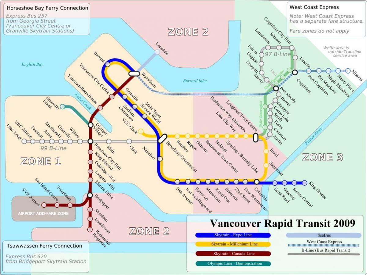 canada line map of stations
