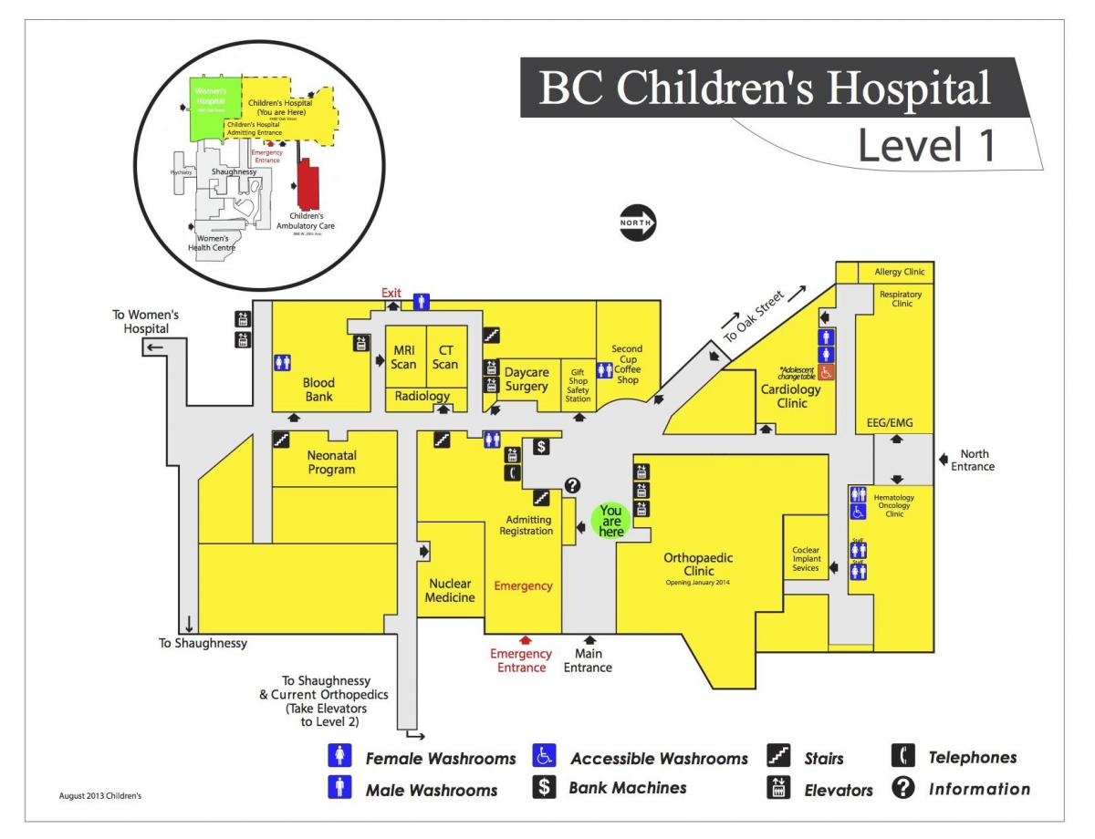 Map of children's hospital vancouver