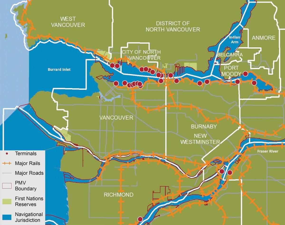 Map of city of north vancouver