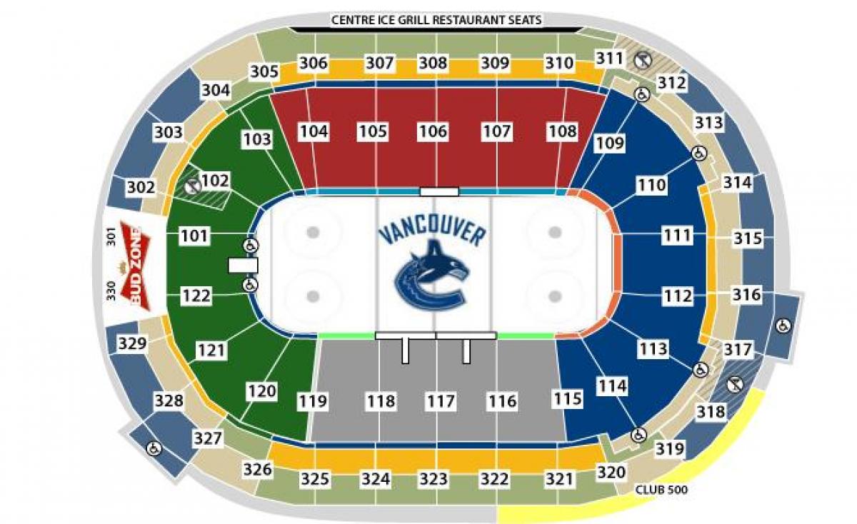 gm place seating map