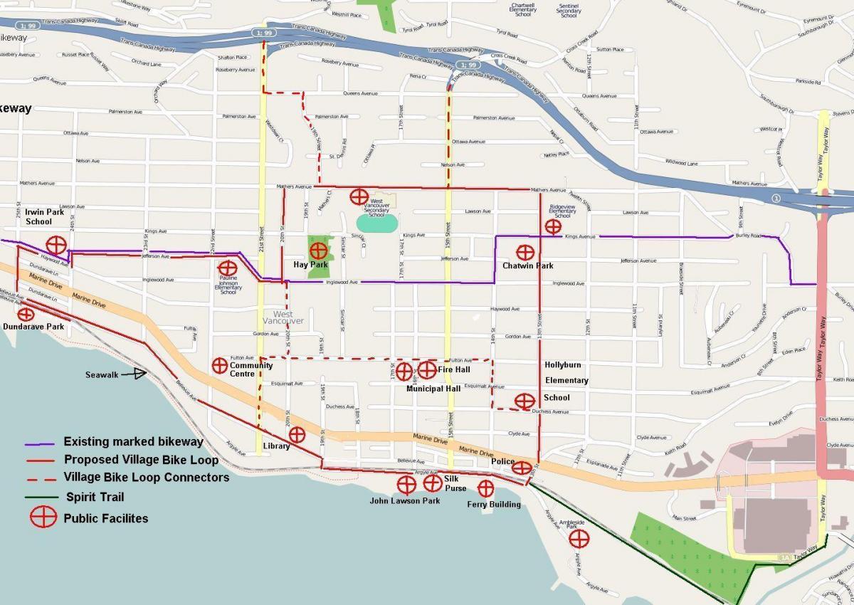 north vancouver cycling map