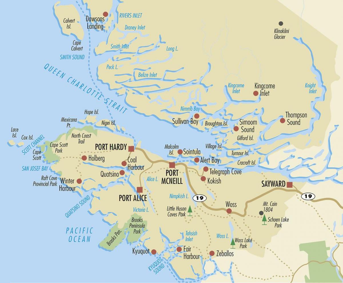 Map of north vancouver island