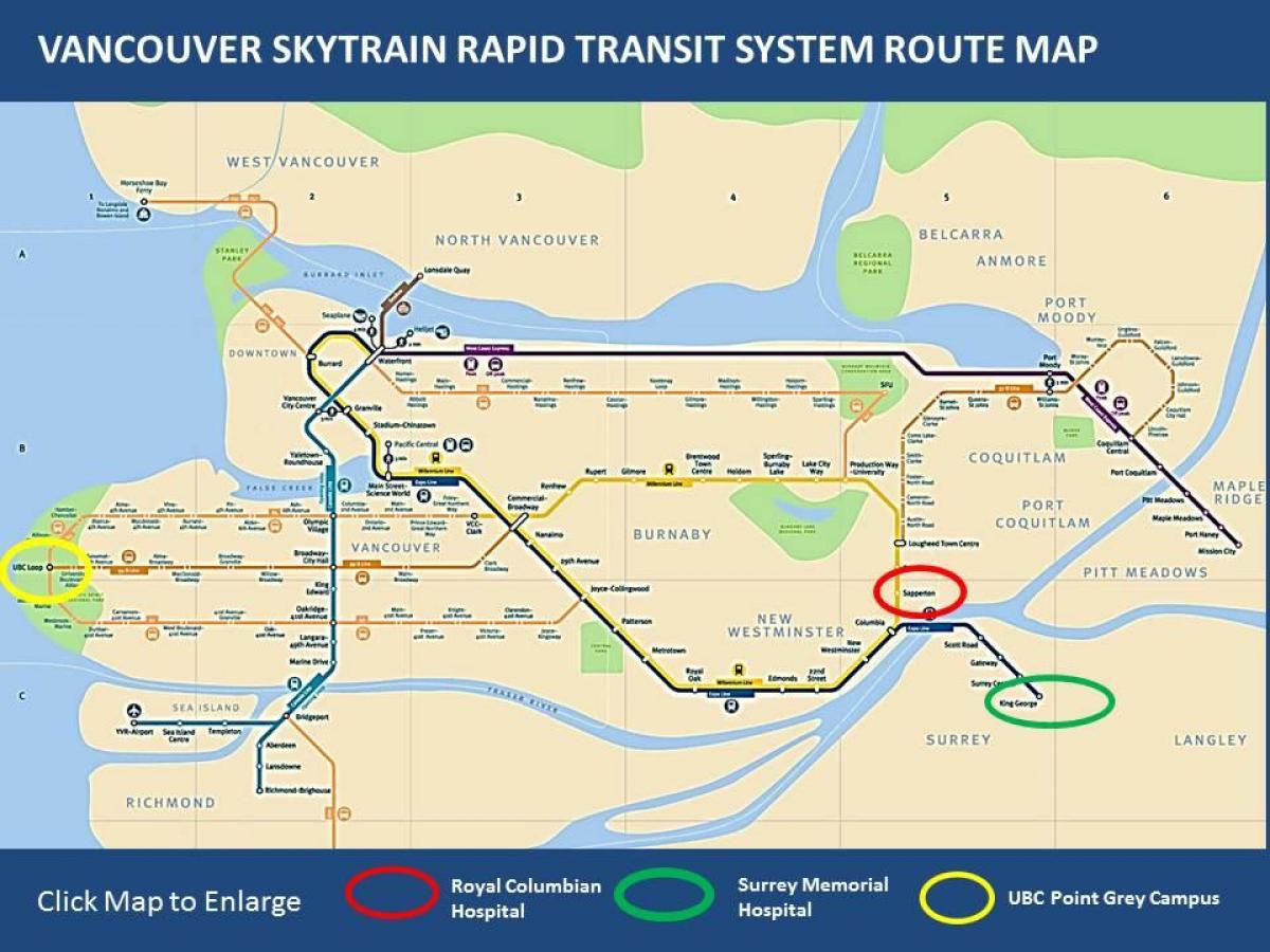 Map of skytrain maple ridge to vancouver