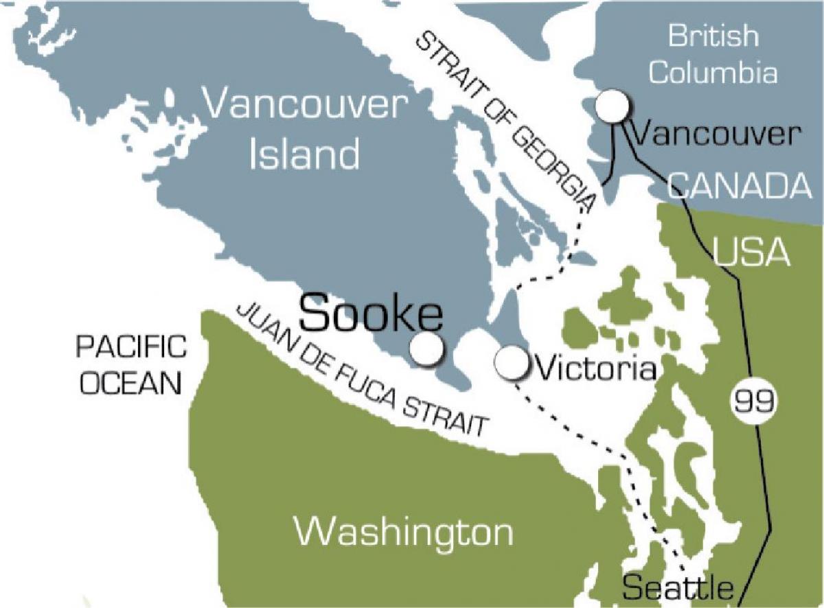 Map of sooke vancouver island