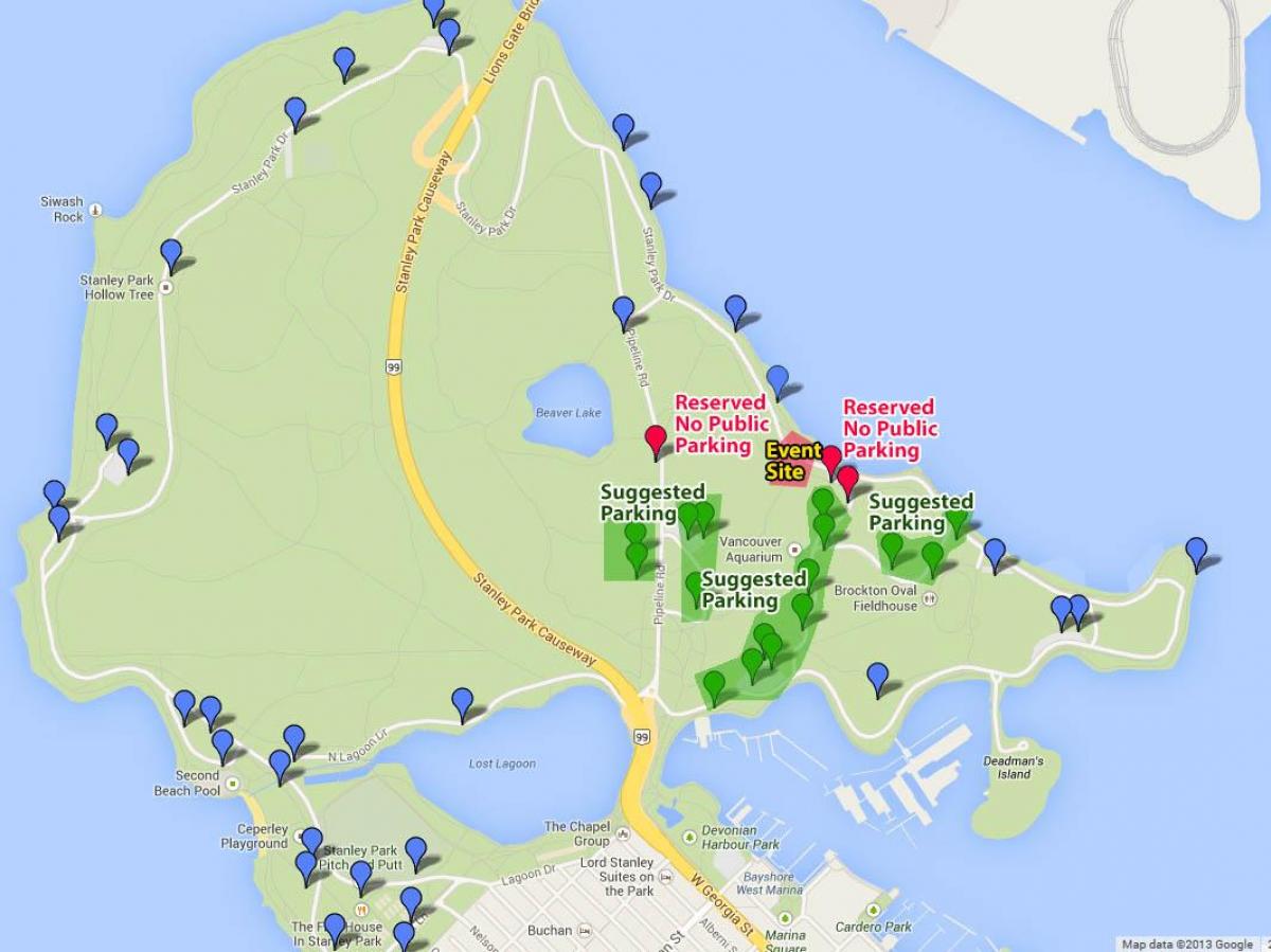 Map of stanley park parking