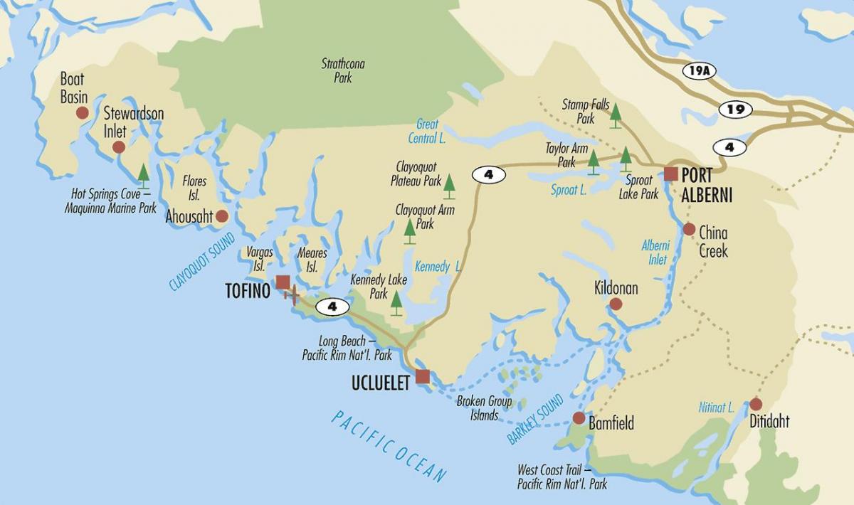 Map of ucluelet vancouver island