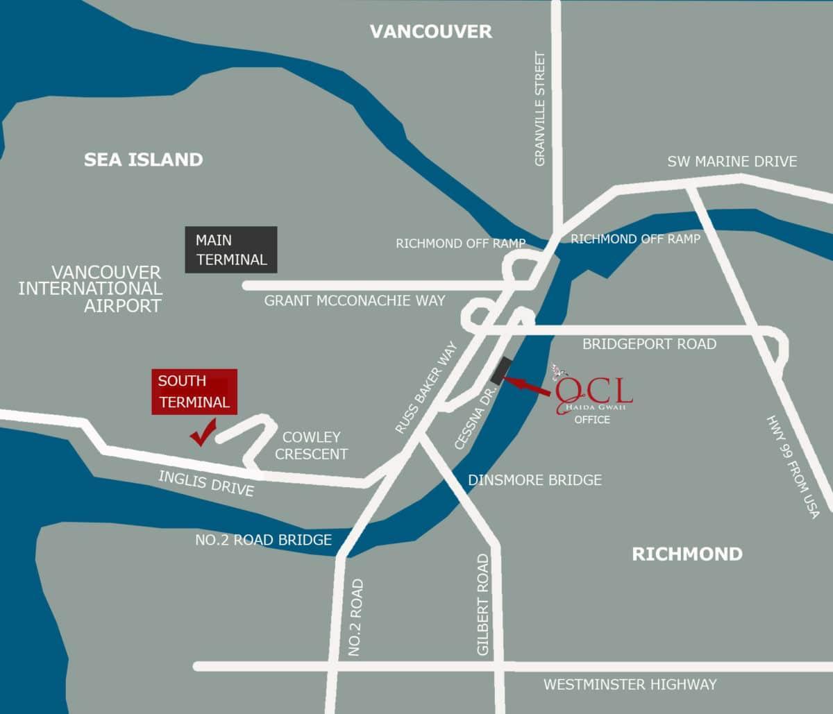 Map of vancouver airport location