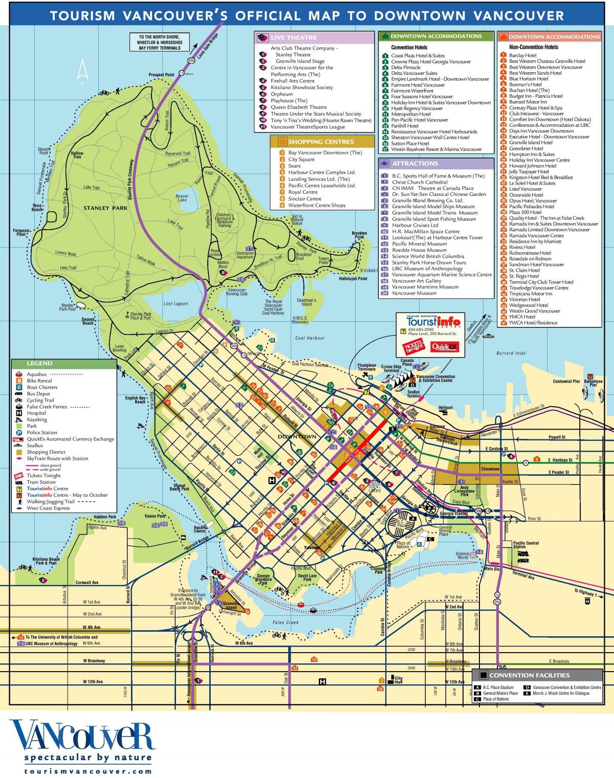 downtown vancouver map with attractions