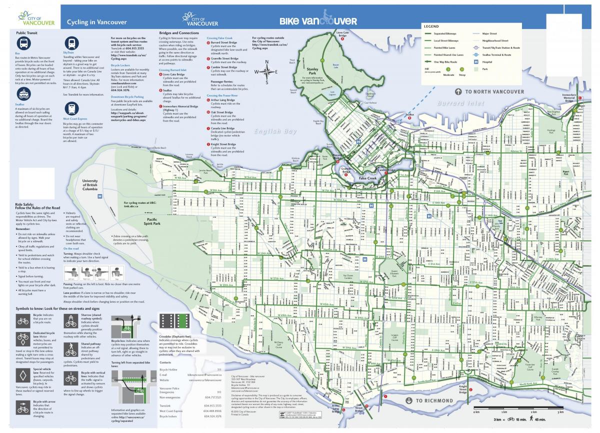 vancouver bike lane map