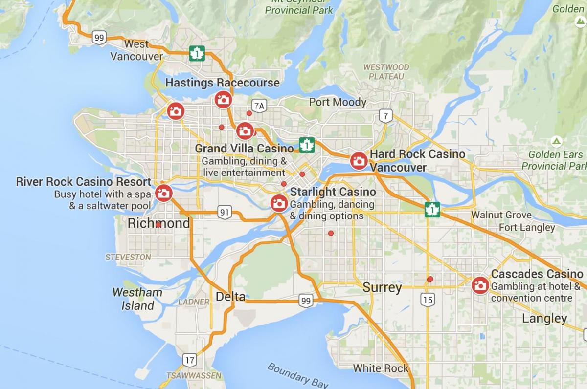 Map of vancouver casinos