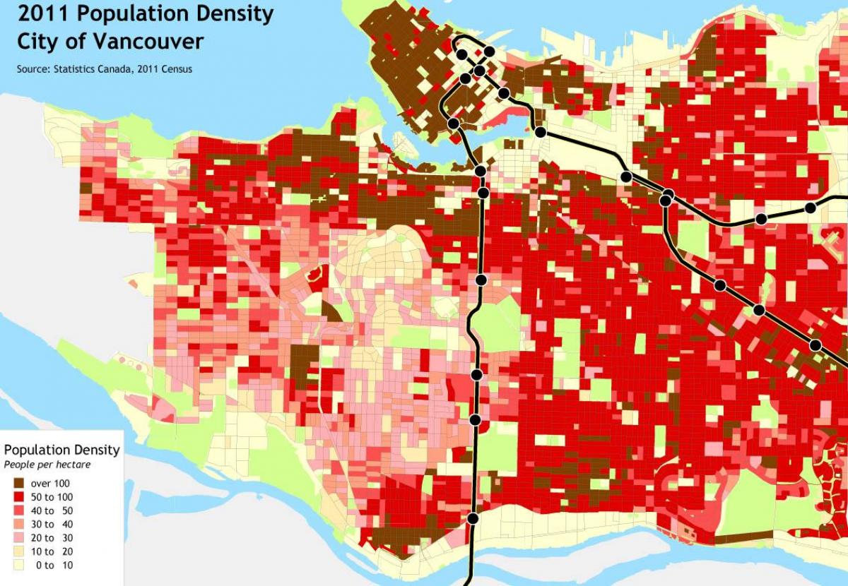 vancouver population density map