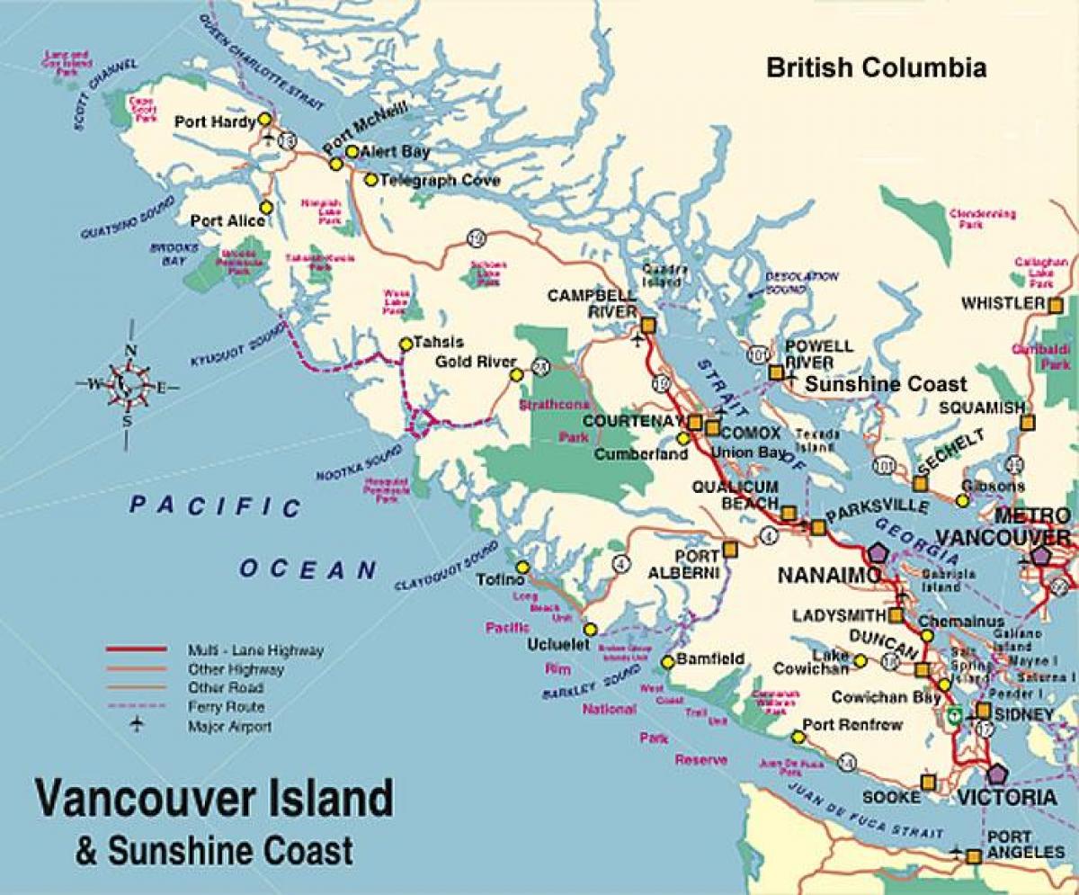 Map of vancouver island campground 