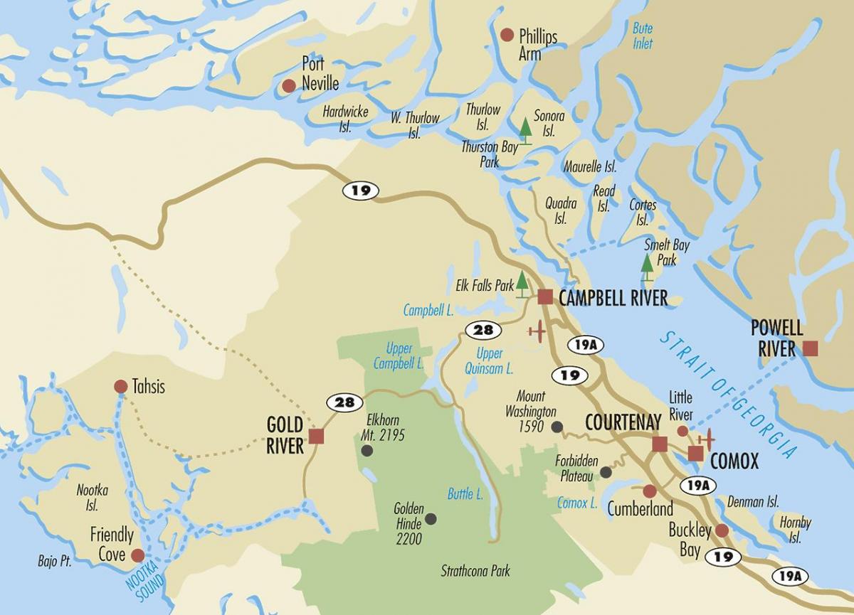 campbell river map vancouver island