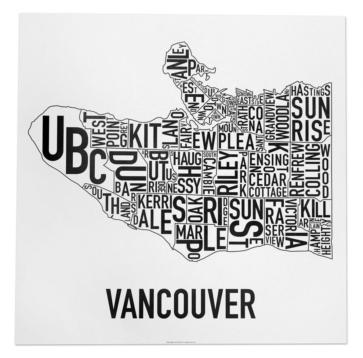 Map of vancouver poster