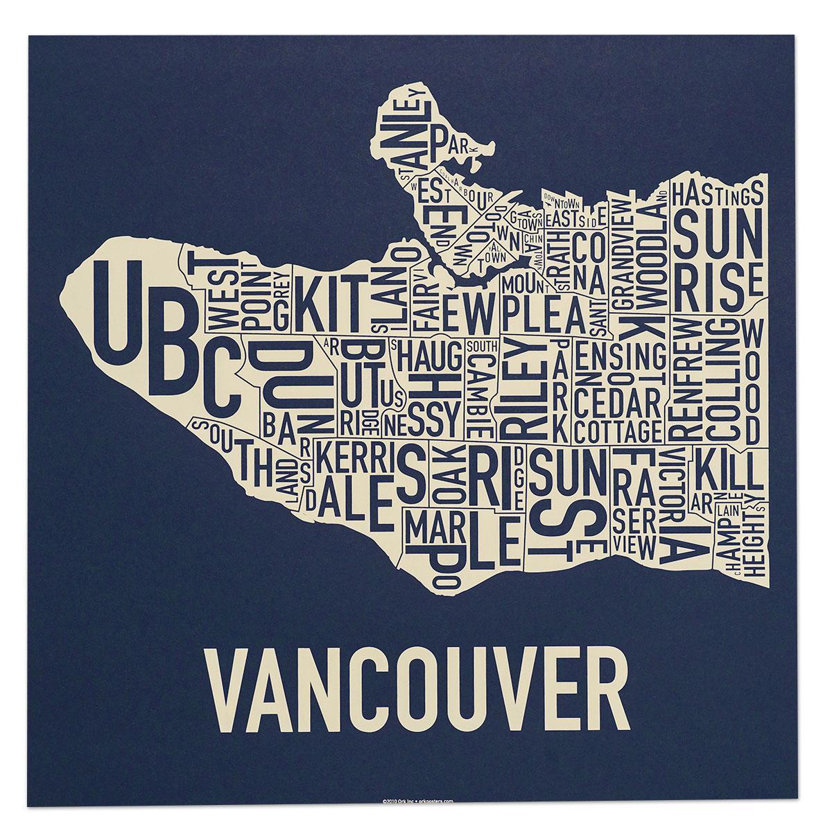 Map of vancouver print