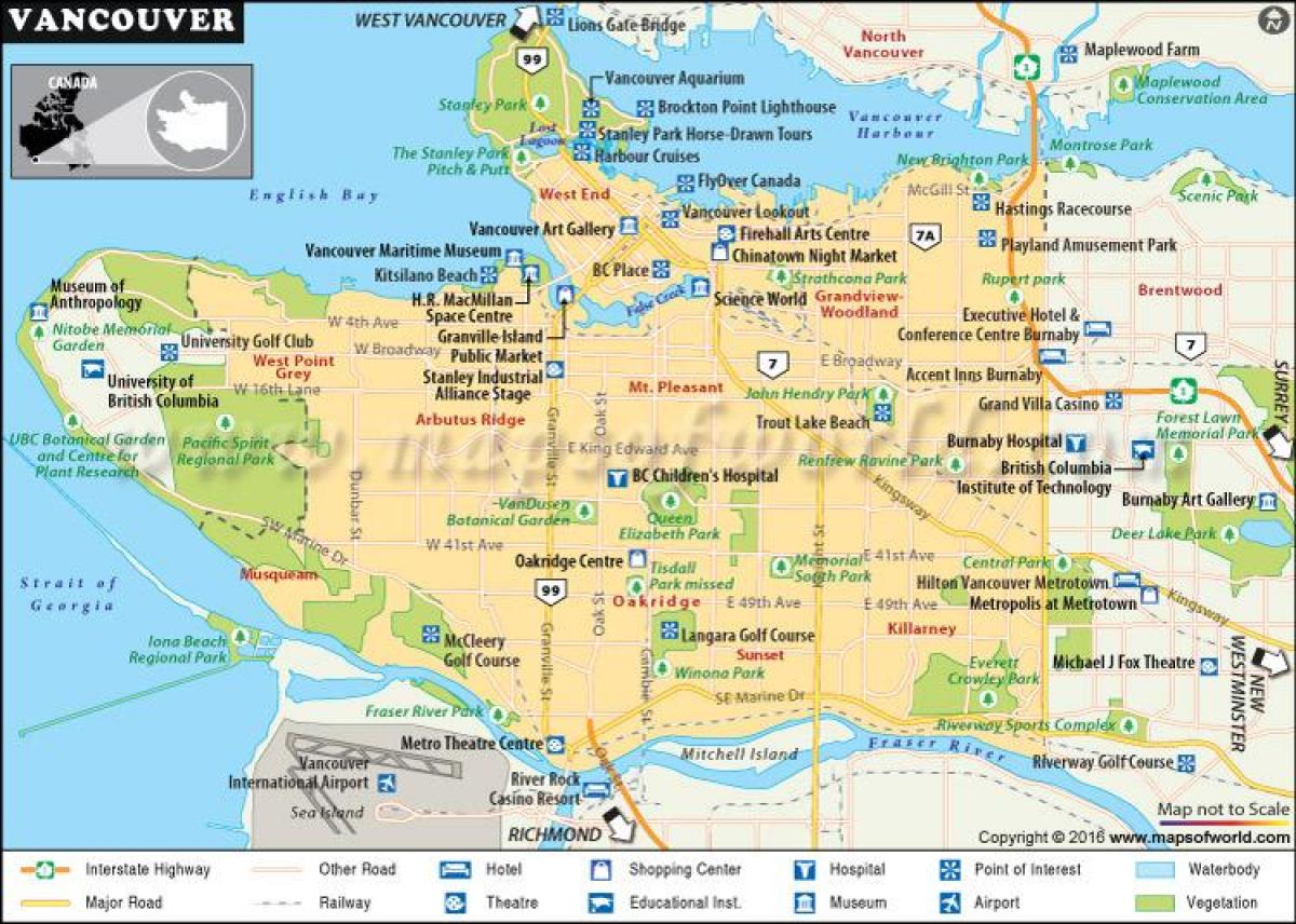 Map of vancouver points of interest
