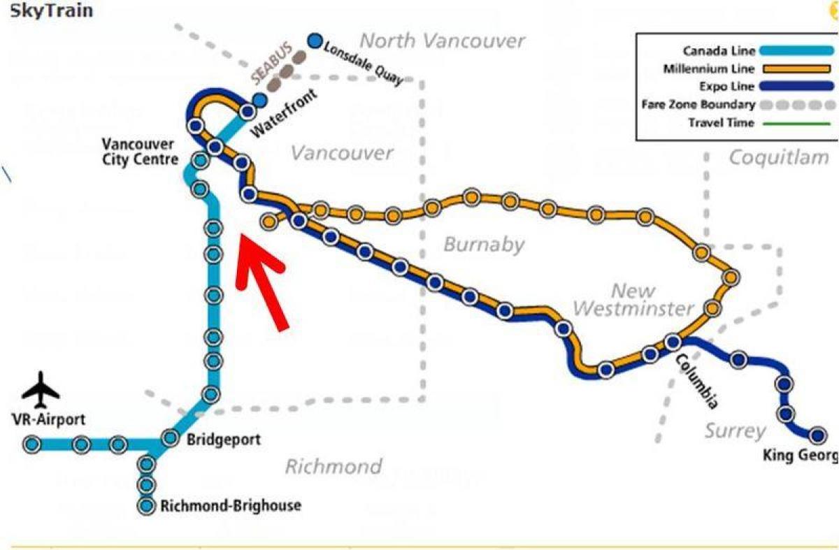 Map of vancouver skytrain overlay