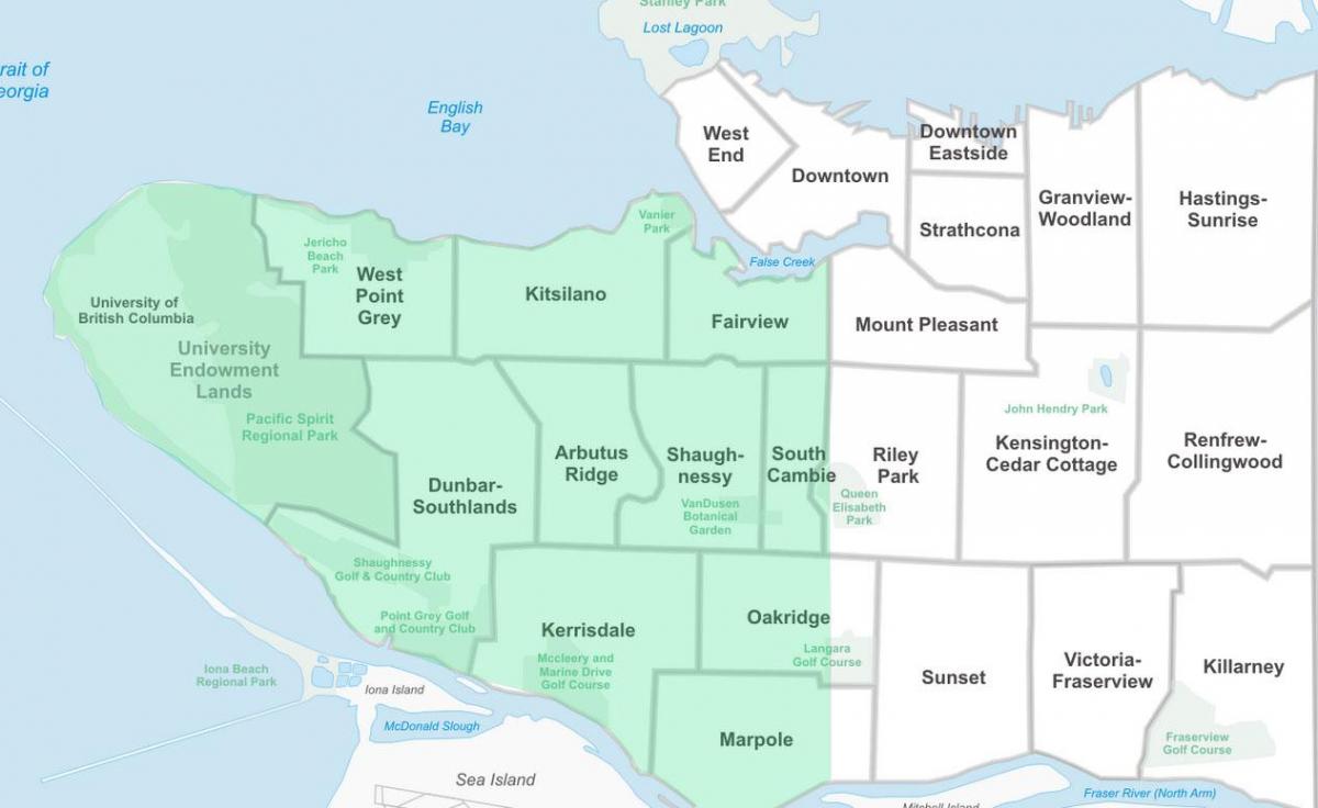 west vancouver neighbourhood map