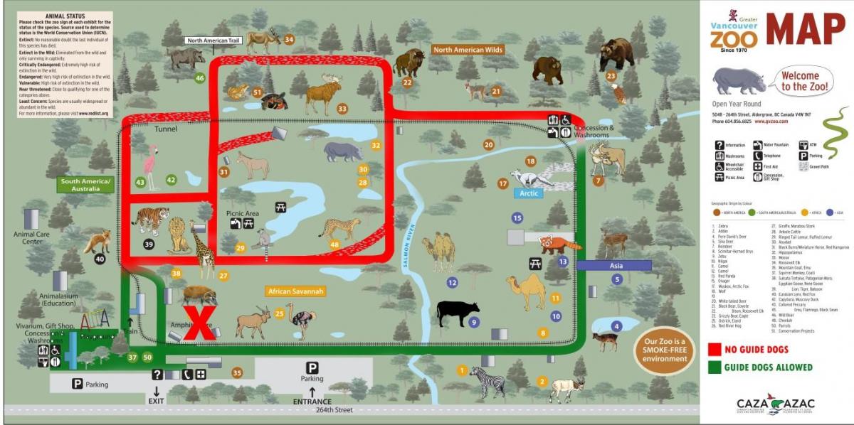 Map of vancouver zoo