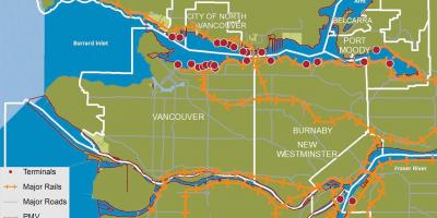 Map of city of north vancouver