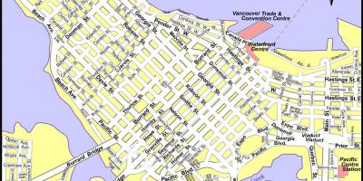 Map of downtown vancouver canada
