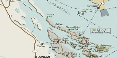 Map of vancouver island and gulf islands