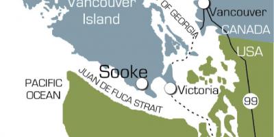 Map of sooke vancouver island