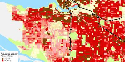 Vancouver population density map