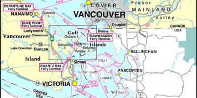 Vancouver island ferry routes map