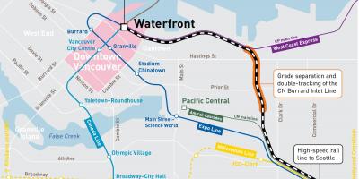 Map of waterfront station vancouver